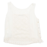 ZARA BASIC Womens Vest White Sleeveless Argyle XS