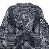 ZARA BASIC Womens Printed Blouse Black V-Neck Long Sleeve Crazy Pattern S