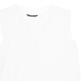 ZARA Womens Blouse Vest White V-Neck Sleeveless M