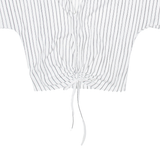 ZARA Womens Printed Blouse White V-Neck Striped L