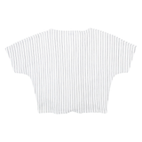 ZARA Womens Printed Blouse White V-Neck Striped L