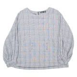 ZARA Womens Printed Blouse Black Long Sleeve Check M