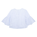 ZARA Womens Printed Blouse Blue Ruffle Sleeve S