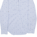 ZARA Womens Printed Shirt Blue Collared Long Sleeve Striped S