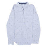 ZARA Womens Printed Shirt Blue Collared Long Sleeve Striped S