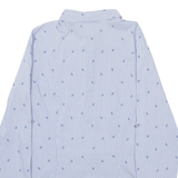 ZARA Womens Printed Shirt Blue Collared Long Sleeve Striped S