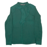 ZARA Womens Shirt Green Long Sleeve Viscose S