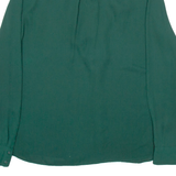 ZARA Womens Shirt Green Long Sleeve Viscose S