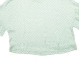 ZARA Womens Printed Blouse Green Silk Polka Dot M