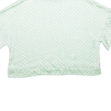 ZARA Womens Printed Blouse Green Silk Polka Dot M
