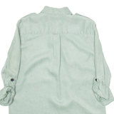 ZARA Womens Shirt Green Collared 3/4 Sleeve S