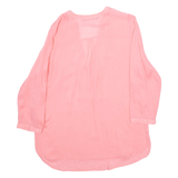 ZARA Womens Blouse Pink V-Neck Long Sleeve M