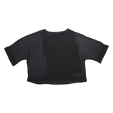 ZARA Womens Blouse Black Long Sleeve Viscose M