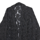ZARA Womens Kimono Blouse Black Long Sleeve Viscose Floral M