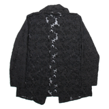 ZARA Womens Kimono Blouse Black Long Sleeve Viscose Floral M