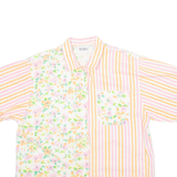 KORET Womens Printed Shirt Orange Collared Striped M
