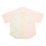 KORET Womens Printed Shirt Orange Collared Striped M