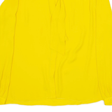 ZARA Womens Blouse Yellow Collared Long Sleeve Silk S