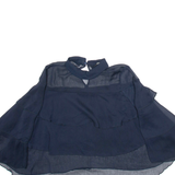 ZARA Womens Blouse Blue Ruffle Sleeve Viscose XS