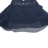 ZARA Womens Blouse Blue Ruffle Sleeve Viscose XS