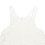 ZARA Womens Smock Vest White Sleeveless Argyle S