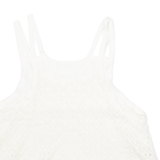 ZARA Womens Smock Vest White Sleeveless Argyle S