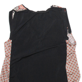ZARA Womens Printed Vest Black V-Neck Sleeveless Silk Crazy Pattern M