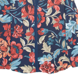 ZARA Womens Printed Blouse Blue V-Neck Long Sleeve Viscose Floral S