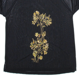 Womens Printed Top Black Viscose Floral M