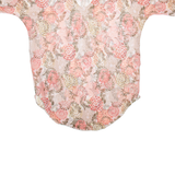 Womens Oversized Blouse Red Long Sleeve Floral M