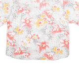 Womens Printed Shirt White V-Neck Floral M