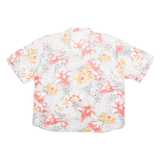 Womens Printed Shirt White V-Neck Floral M