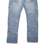 JEANSTAR Mens Jeans Blue Regular Straight Stone Wash W36 L33