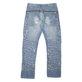 JEANSTAR Mens Jeans Blue Regular Straight Stone Wash W36 L33