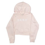 DKNY Womens Pink Hoodie Viscose UK 10