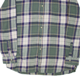 WORKER WEAR Mens Shirt Green Check Long Sleeve L