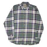 WORKER WEAR Mens Shirt Green Check Long Sleeve L