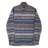 BOGNER Mens Shirt Blue Crazy Pattern Long Sleeve L