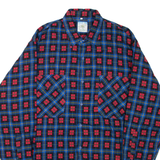 Mens Flannel Shirt Blue Check Long Sleeve M