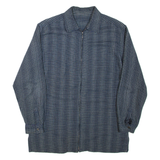 Mens Shirt Blue Check Long Sleeve L
