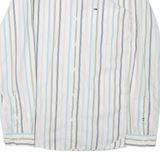 TOMMY HILFIGER Mens Shirt White Striped Long Sleeve S