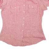 TOMMY HILFIGER Womens Plain Shirt Pink Linen S