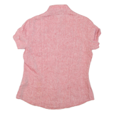 TOMMY HILFIGER Womens Plain Shirt Pink Linen S