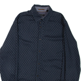 TED BAKER Mens Shirt Blue Geometric Long Sleeve S