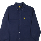 LYLE & SCOTT Mens Plain Shirt Blue Long Sleeve S