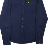 LYLE & SCOTT Mens Plain Shirt Blue Long Sleeve S