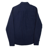 LYLE & SCOTT Mens Plain Shirt Blue Long Sleeve S