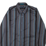 TED BAKER Mens Shirt Grey Striped Long Sleeve L