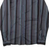 TED BAKER Mens Shirt Grey Striped Long Sleeve L
