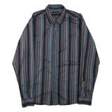 TED BAKER Mens Shirt Grey Striped Long Sleeve L